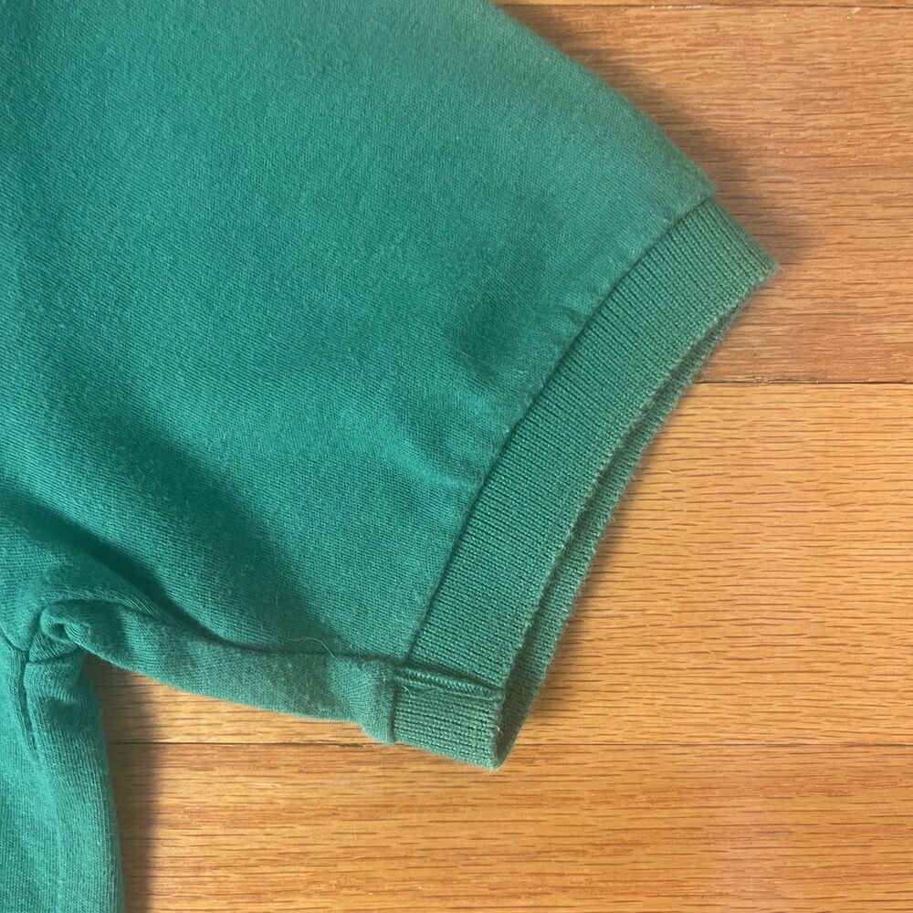Vintage 1990s Ralph Lauren Green Polo Top M Crest Logo Preppy Old School Classic - Picture 8 of 8
